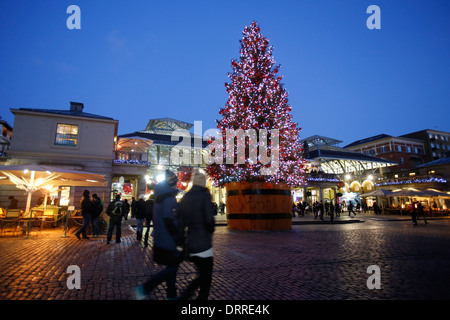 Christmas tree in Covent Garden London Britain 05 December 2012. Stock Photo