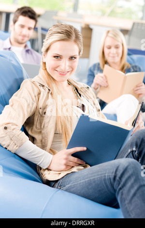 Young high school students studying together Stock Photo