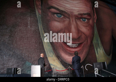 Bruce Willis at the 'A Good Day To Die Hard' Mural Unveiling, Fox Studio Lot, Century City, CA 01-31-13 Stock Photo