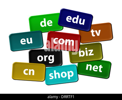 Worldwide Top Domains Stock Photo