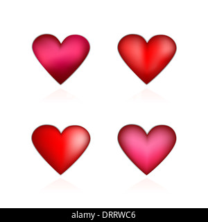 Red vector hearts set. Collection of love images. St. Valentines Stock ...