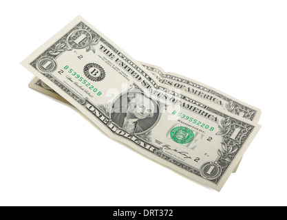 Two dollars on a white background Stock Photo