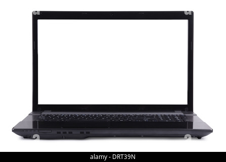Black laptop on a white background Stock Photo