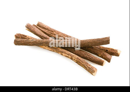 Roots licorice isolated on white Stock Photo