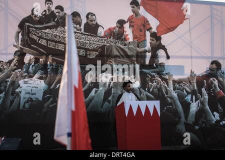 Abu Saiba, Bahrain. 31st Jan, 2014. Sit-in Turning to the issue of ...