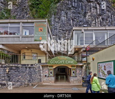 Gough's Cave is located in Cheddar Gorge on the Mendip Hills, in Cheddar, Somerset, England Stock Photo