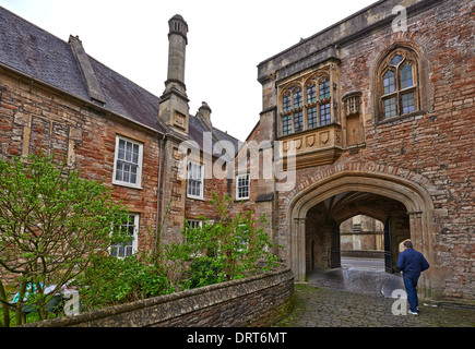 Vicars' Close, in Wells, Somerset, England, is claimed to be the oldest purely residential street Stock Photo