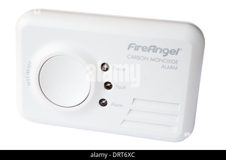 Fireangel carbon monoxide detector and alarm isolated on a white background Stock Photo