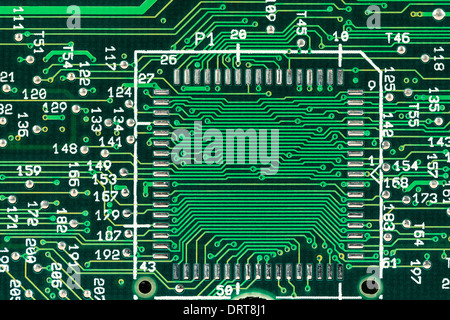 Green printed circuit board Stock Photo