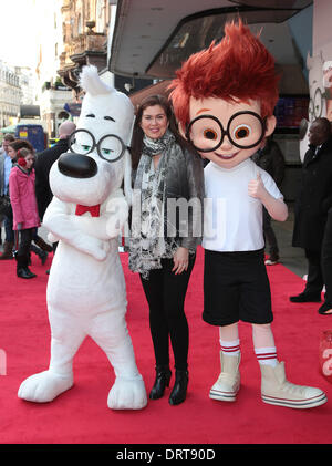 London, UK, 1st February 2014 Amanda Lamb arrives for the VIP Gala screening of 'Mr Peabody & Sherman 3D' at Vue Cinema, Leicester Square, London Photo: MRP Credit:  MRP/Alamy Live News Stock Photo