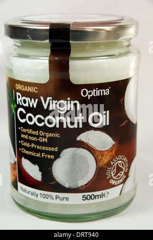 Raw Virgin Coconut oil jar. Stock Photo