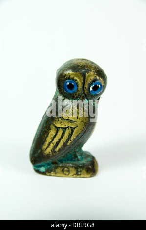 Statue of Owl symbol of the Goddess Athena from Greek Roman history. Stock Photo
