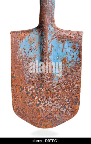 stalk old rusty shovel on white background Stock Photo