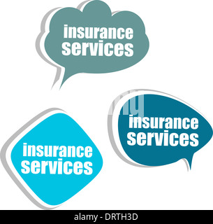 insurance services, Set of stickers, labels, tags. Template for infographics Stock Photo