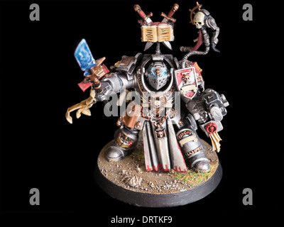 Grey Knight Terminator Games Workshop hand-painted Warhammer 40,000 miniature figure Stock Photo