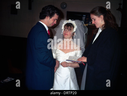 Wedding Lady Minister United Reform Church Exchanging Rings Stock Photo