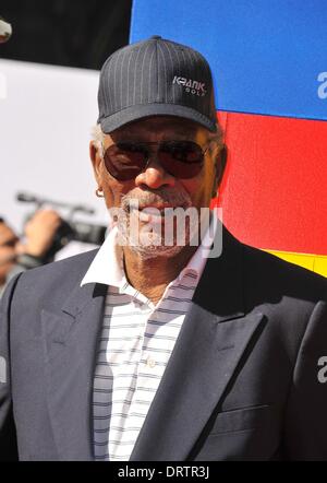 Los Angeles, CA, USA. 1st Feb, 2014. Morgan Freeman at arrivals for LEGO MOVIE Premiere, Regency Village Theatre in Westwood, Los Angeles, CA February 1, 2014. Credit:  Dee Cercone/Everett Collection/Alamy Live News Stock Photo