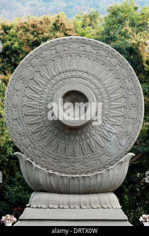 The Wheel of the Law, symbolic of Buddhism Stock Photo