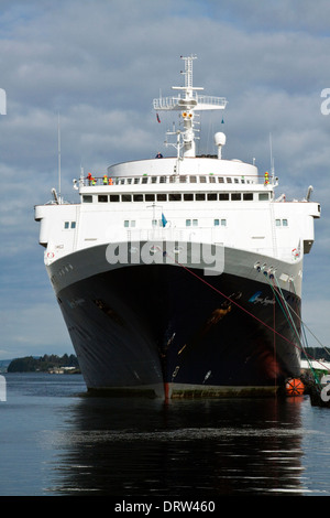 Cruise ship Saga Sapphire berthed in Stavanger harbour Stock Photo