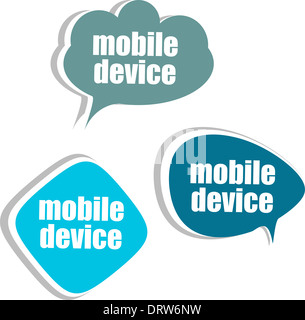 mobile device, Set of stickers, labels, tags. Template for infographics Stock Photo