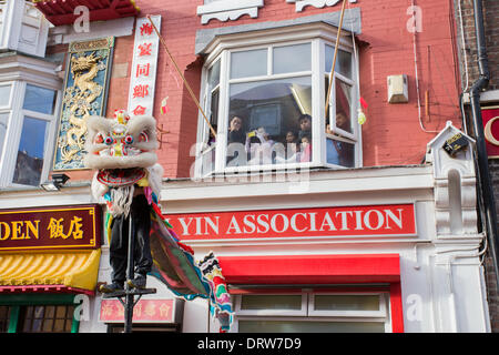 Liverpool, UK. 2nd Feb 2014. Chinese New Year celebrations have taken place in Liverpool on Sunday, February 2, 2013. Thousands lined the streets of China town in Liverpool city centre to mark the year of the Horse. Credit:  Christopher Middleton/Alamy Live News Stock Photo