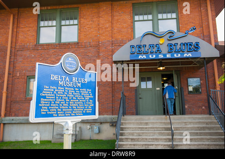 USA Mississippi MS Miss Clarksdale Delta Blues Trail music history exterior of the Delta Blues Museum Stock Photo