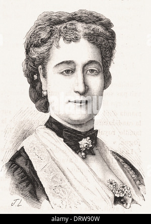 Portrait of Empress Eugénie - French engraving XIX th century Stock Photo