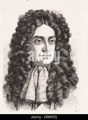 Portrait of Charles II King of England - French engraving XIX th century Stock Photo