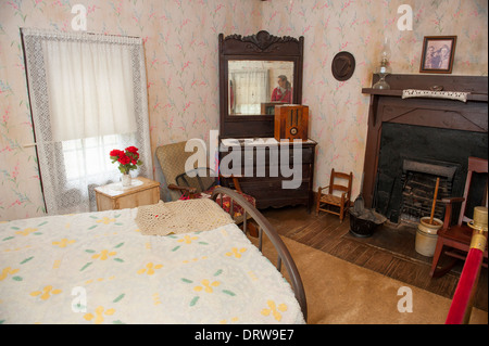 USA Mississippi MS Miss Tupelo Elvis Presley birthplace home birth interior of the bedroom Stock Photo