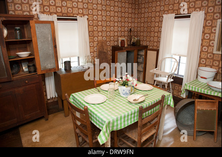 USA Mississippi MS Miss Tupelo Elvis Presley birthplace home birth - interior of the kitchen in his first home Stock Photo