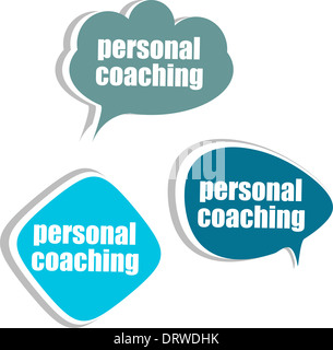 personal coaching, Set of stickers, labels, tags. Template for infographics Stock Photo