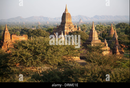 Aerial views of the temples in Bagan, Burma Myanmar Stock Photo