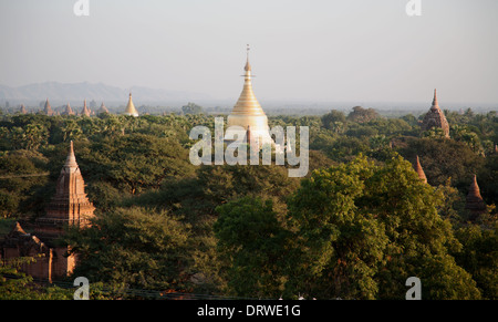 Aerial views of the temples in Bagan, Burma Myanmar Stock Photo