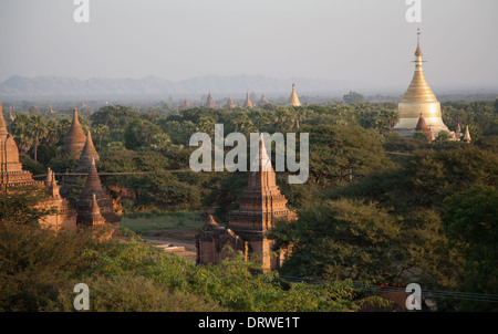 Aerial views of the temples in Bagan, Burma Myanmar Stock Photo