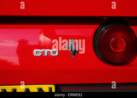 RED FERRARI 288 GTO CAR LIGHT & BADGE ISLE OF MAN 11 October 2013 Stock Photo