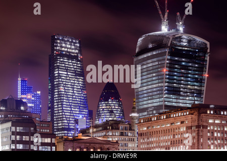 City of London Skyline at Dusk,  England, UK Stock Photo