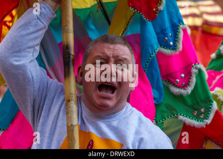 China town, Manchester, UK. 2nd Feb, 2014. Manchester celebrates Chinese new year in style, Manchester has the largest chinese community outside of London. Thousands line the streets and celebrate the year of the horse. Credit:  Steven Purcell/Alamy Live News Stock Photo
