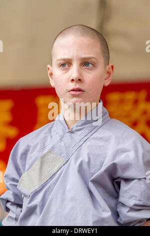 China town, Manchester, UK. 2nd Feb, 2014. Manchester celebrates Chinese new year in style, Manchester has the largest chinese community outside of London. Thousands line the streets and celebrate the year of the horse. Credit:  Steven Purcell/Alamy Live News Stock Photo