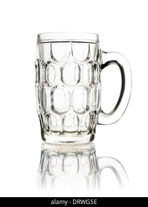empty glass mug of beer isolated on white background Stock Photo