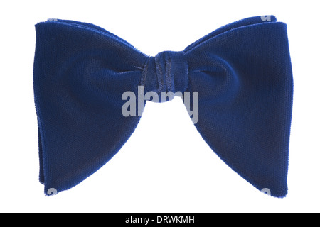 Retro blue bow tie isolated on white background Stock Photo