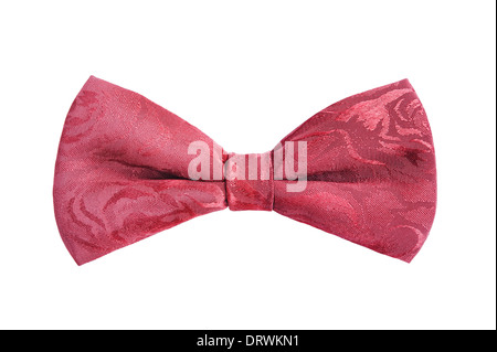 Retro red bow tie isolated on white background Stock Photo
