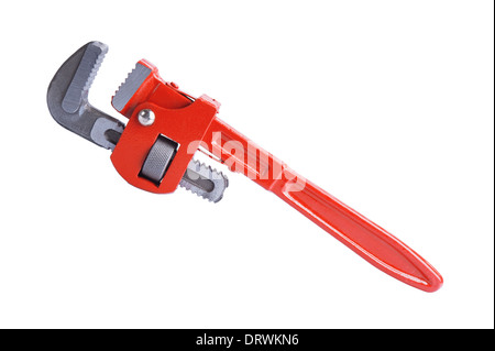 Adjustable pipe wrench isolated on white background Stock Photo