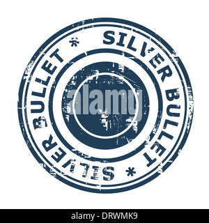 Silver bullet business stamp isolated on a white background. Stock Photo