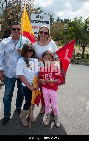 Santa Ana, Costa Rica. 02nd Feb, 2014. On Sunday February 1st 2014, Hundreds of people were waiting patiently in line in San José suburb of Santa Ana. Adults were here to accompany their children who were casting their symbolic votes to choose Costa Rica’s new president. The new leader will replace Laura Chinchilla who’s been leading this Latin American nation since 2010.  Children’s votes dates to 1978 and is an excellent demonstration of Costa Rica’s desire to be a leader in democracy and human rights in this part of the world. Credit:  Megapress/Alamy Live News Stock Photo