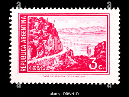 Postage stamp from Argentina depicting Zapata Slope in Catamarca. Stock Photo