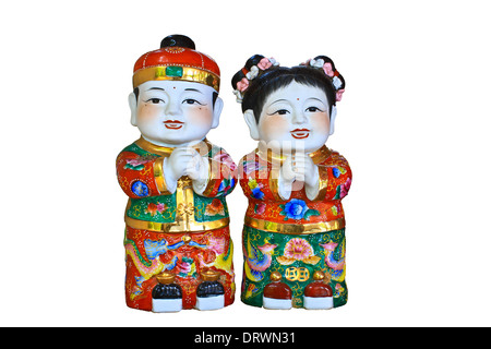 Chinese doll on White background Stock Photo