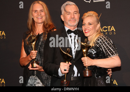 3rd annual AACTA Award winners 2014: Best Film - The Great Gatsby, L-R Catherine Knapman, Baz Luhrmann, Catherine Martin. Stock Photo