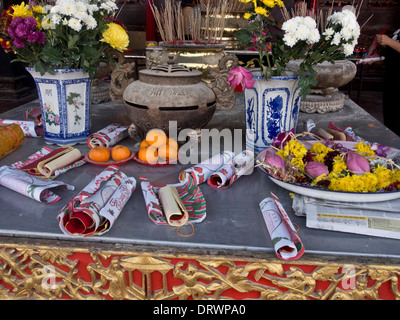Chinese temple during New Year celebrations in Malacca, a UNESCO World Heritage Site, Malaysia Stock Photo