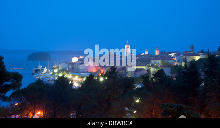 Rab island, old city view in the Evening, Croatia Stock Photo