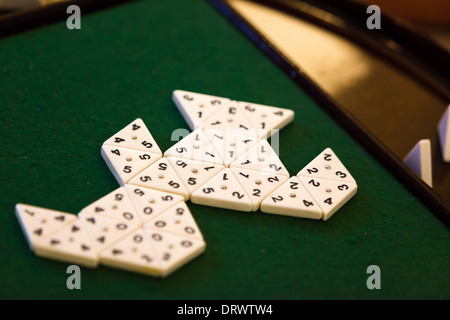 Triangular Dominoes. Table game Stock Photo